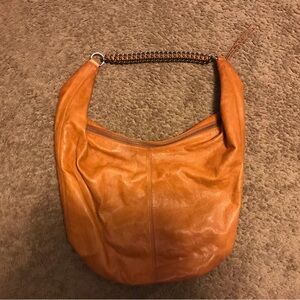 La Victoire Tan Leather Hobo Bag